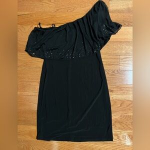 Body Central Black One Shoulder Dress